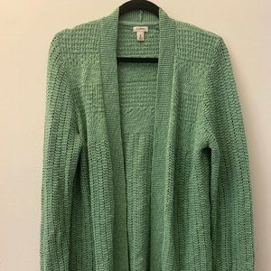 L.L. Bean Open Cardigan Seafoam green 100% Cotton